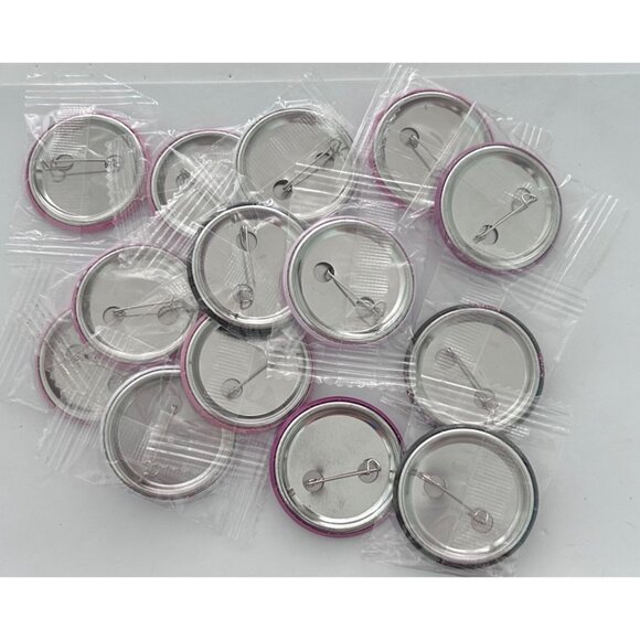 Breast Cancer Awareness Pinback Buttons Set Of 14 Pink Ribbon 1 Inch Size - Picture 3 of 3